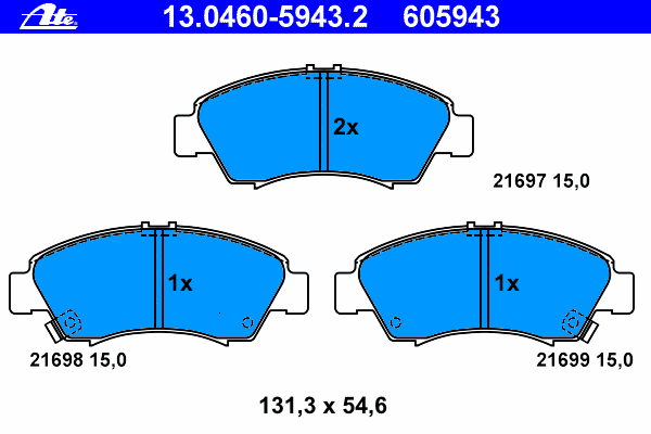 Тормозные колодки ATE 13.0460-5943.2