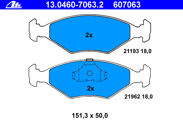 Тормозные колодки ATE 13.0460-7063.2
