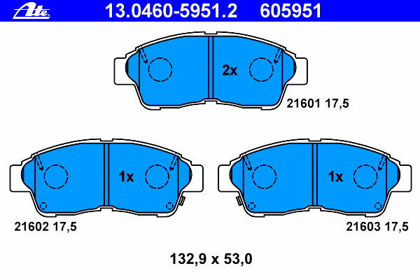 Тормозные колодки ATE 13.0460-5951.2