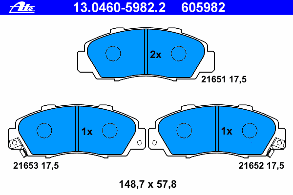 Тормозные колодки ATE 13.0460-5982.2
