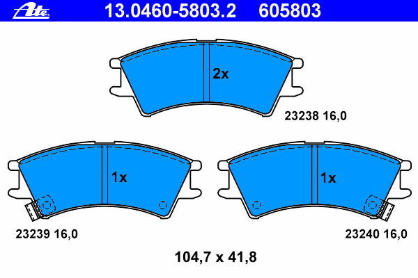 Тормозные колодки ATE 13.0460-5803.2