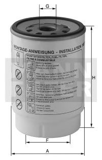 Топливный фильтр MANN-FILTER WK 924/1 x
