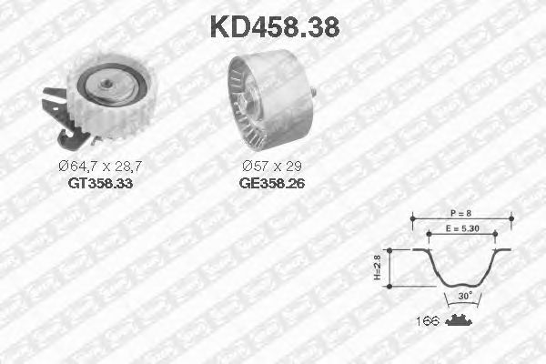 Комплект ремня ГРМ SNR KD458.38
