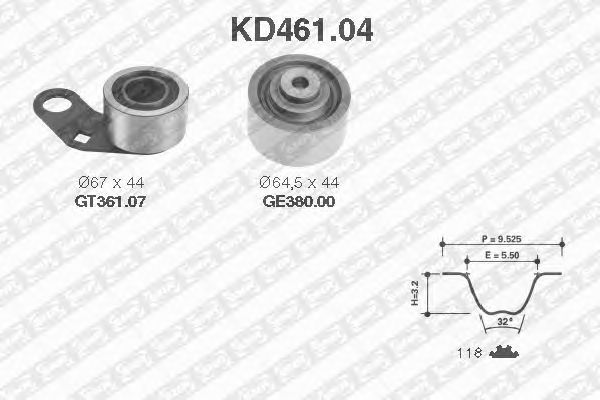 Комплект ремня ГРМ SNR KD461.04
