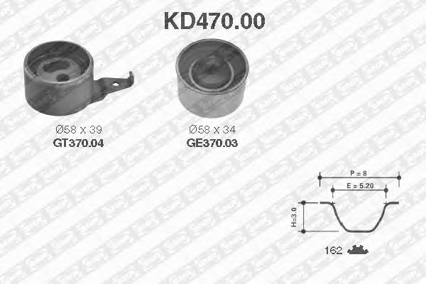 Комплект ремня ГРМ SNR KD470.00