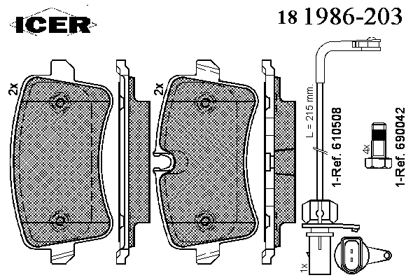 Тормозные колодки ICER 181986-203