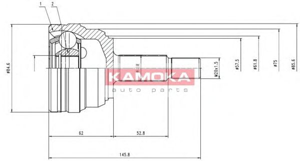 Комплект ШРУСов KAMOKA 6612