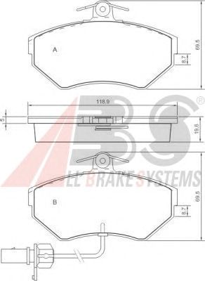 Тормозные колодки A.B.S. 37160
