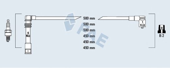 Комплект високовольтних проводів FAE 85062