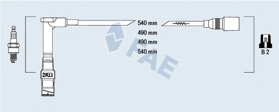 Комплект высоковольтных проводов FAE 85490