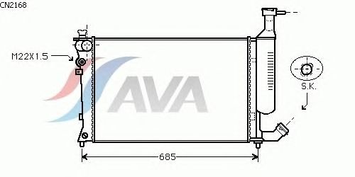 Радиатор, охлаждение двигателя AVA QUALITY COOLING CN2168