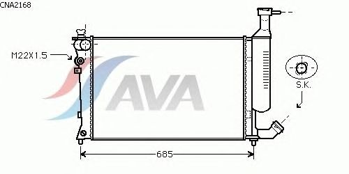 Радиатор, охлаждение двигателя AVA QUALITY COOLING CNA2168
