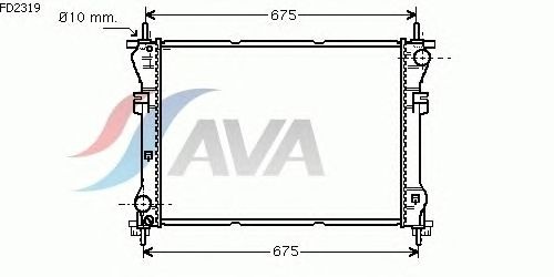 Радиатор, охлаждение двигателя AVA QUALITY COOLING FD2319