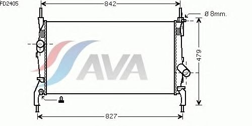 Радиатор, охлаждение двигателя AVA QUALITY COOLING FD2405