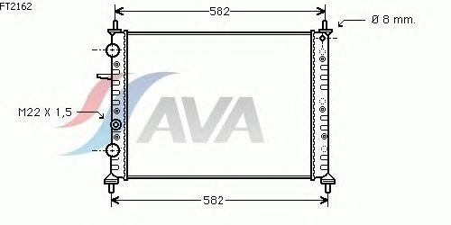Радиатор, охлаждение двигателя AVA QUALITY COOLING FT2162