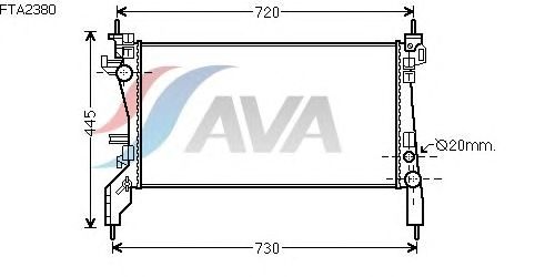 Радиатор, охлаждение двигателя AVA QUALITY COOLING FTA2380