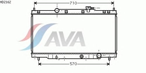 Радиатор, охлаждение двигателя AVA QUALITY COOLING HD2162