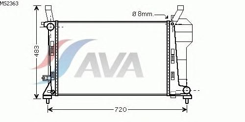 Радиатор, охлаждение двигателя AVA QUALITY COOLING MS2363