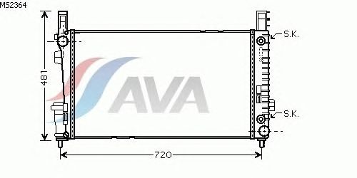 Радиатор, охлаждение двигателя AVA QUALITY COOLING MS2364