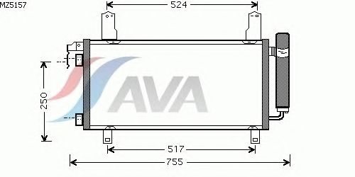 Радиатор кондиционера AVA QUALITY COOLING MZ5157