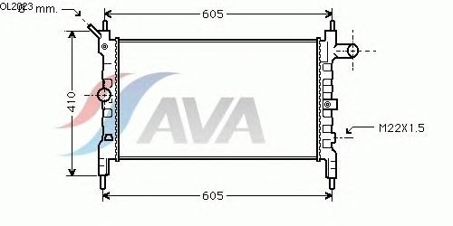 Радиатор, охлаждение двигателя AVA QUALITY COOLING OL2023