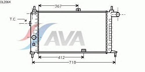 Радиатор, охлаждение двигателя AVA QUALITY COOLING OL2064