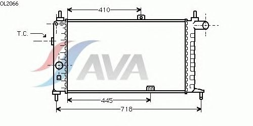 Радиатор, охлаждение двигателя AVA QUALITY COOLING OL2066
