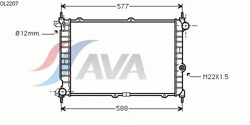 Радіатор, охолодження двигуна AVA QUALITY COOLING OL2207