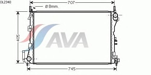 Радиатор, охлаждение двигателя AVA QUALITY COOLING OL2340