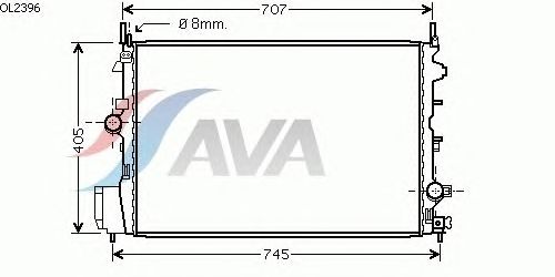 Радиатор, охлаждение двигателя AVA QUALITY COOLING OL2396