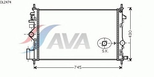 Радиатор, охлаждение двигателя AVA QUALITY COOLING OL2474