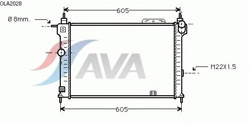 Радиатор, охлаждение двигателя AVA QUALITY COOLING OLA2028