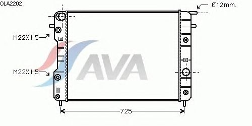 Радиатор, охлаждение двигателя AVA QUALITY COOLING OLA2202