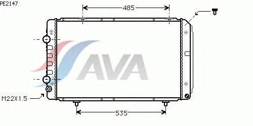Радіатор, охолодження двигуна AVA QUALITY COOLING PE2147
