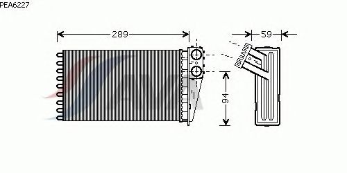 Радиатор отопителя AVA QUALITY COOLING PEA6227