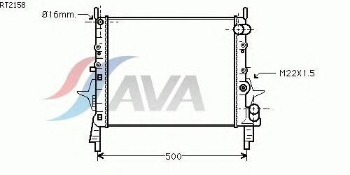 Радиатор, охлаждение двигателя AVA QUALITY COOLING RT2158