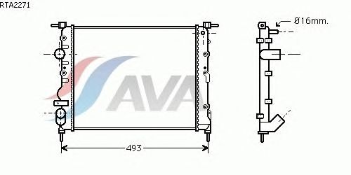 Радиатор, охлаждение двигателя AVA QUALITY COOLING RTA2271