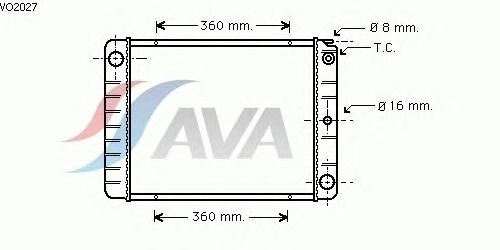 Радиатор, охлаждение двигателя AVA QUALITY COOLING VO2027