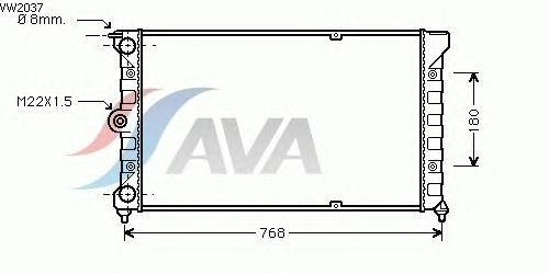 Радіатор, охолодження двигуна AVA QUALITY COOLING VW2037