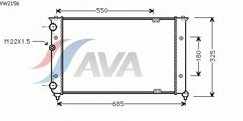 Радиатор, охлаждение двигателя AVA QUALITY COOLING VW2156