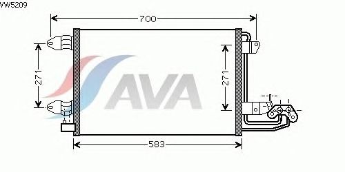 Радиатор кондиционера AVA QUALITY COOLING VW5209