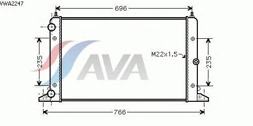 Радиатор, охлаждение двигателя AVA QUALITY COOLING VWA2247