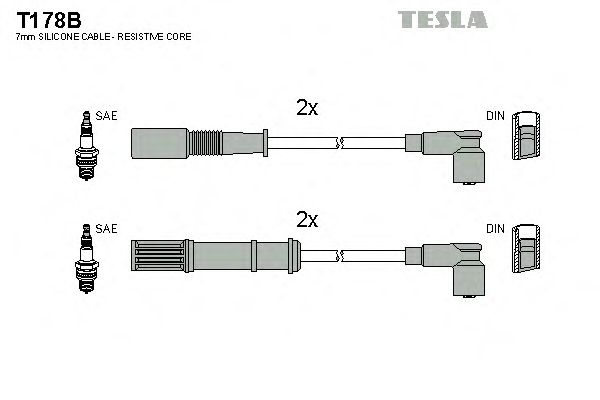 Комплект високовольтних проводів TESLA T178B