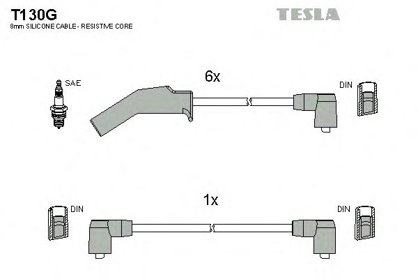 Комплект високовольтних проводів TESLA T130G