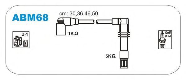 Комплект високовольтних проводів JANMOR ABM68