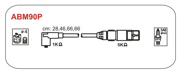 Комплект высоковольтных проводов JANMOR ABM90P