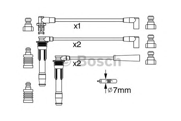 Комплект высоковольтных проводов BOSCH 0 986 357 243