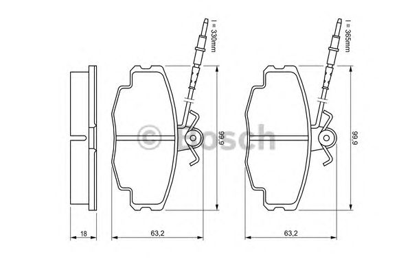 Тормозные колодки BOSCH 0 986 461 117