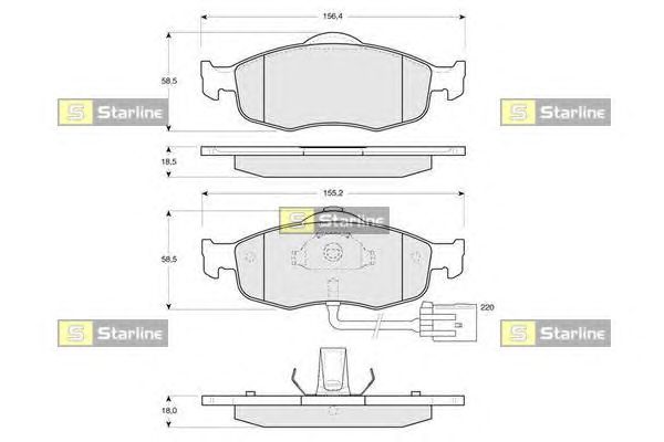 Гальмівні колодки STARLINE BD S105