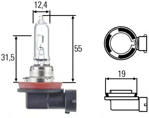 Лампа накаливания HELLA 8GH 008 357-001 (фара дальнего света, основная фара)